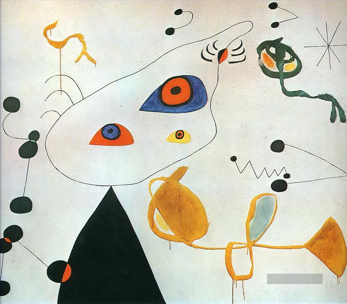 Frau und Vogel in der Nacht 3 Joan Miró Ölgemälde